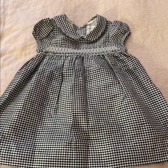 Pottery Barn kids girls silk Classic Black and White Checkered Kids Dress 36 mos - Picture 3 of 8